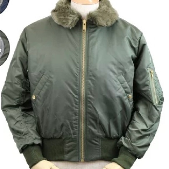 Joyrich Pilot Bomber Jacket. Khaki. - Picture 4 of 4